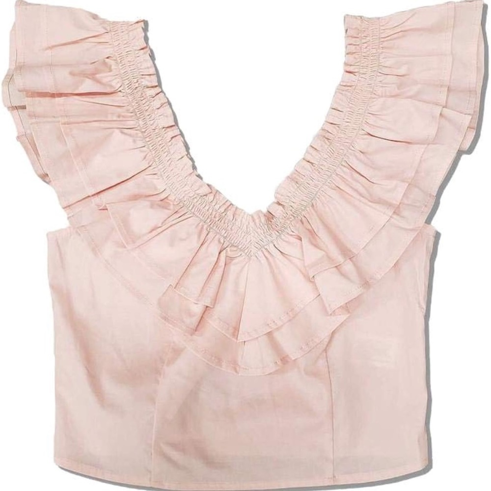 Wild Fable Ruffle Top in Melon Mist/Tart